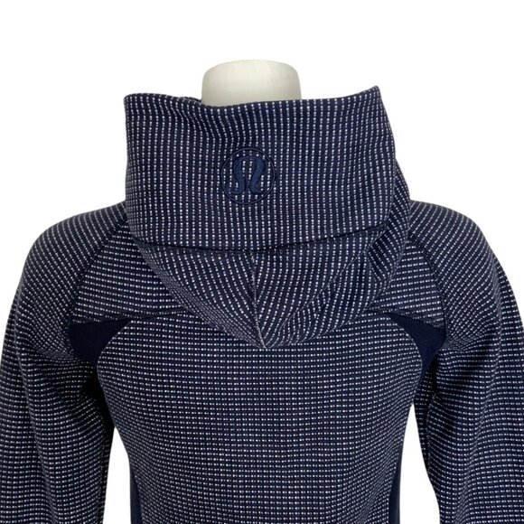Lululemon Scuba Hoodie Sweatshirt 4 Double Dot Naval Blue Lullaby Thumb Holes - Picture 10 of 12